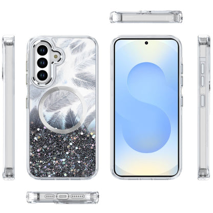 For Samsung Galaxy S25 /S24 Epoxy Glitter Shimmer Fashion Case with Magnetic Magsafe Compatible Hybrid Sparkling Slim Protective Case Cover
