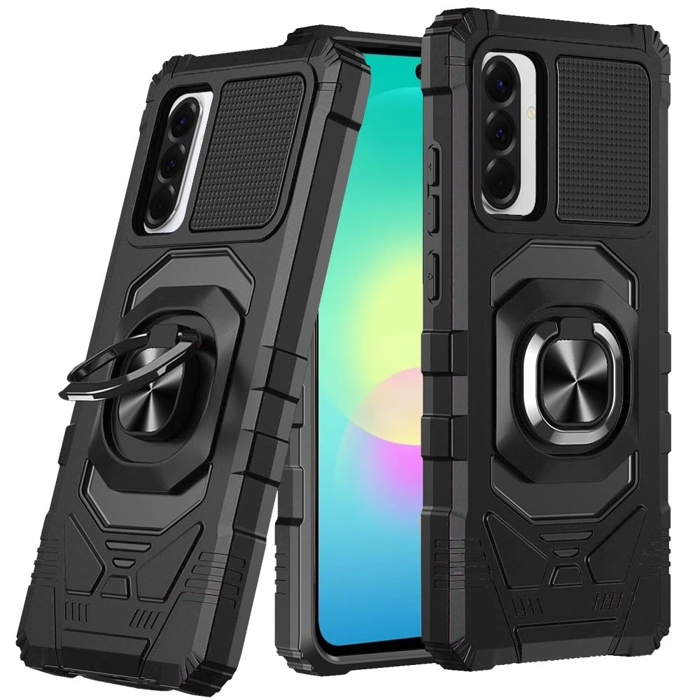 Phone Case for Samsung Galaxy A27 Rugged Hybrid Dual Layer Magnetic Ring Stand Armor Shock Absorbing Heavy Duty TPU Reinforced Bumper Cover