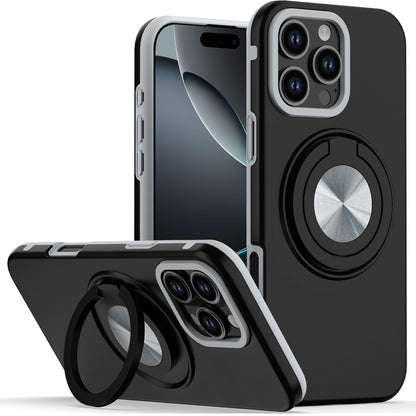 Metal Matte Hybrid with Invisible Rotational Ring Stand, Car Mount Friendly, Military Grade Slim Fit Sturdy