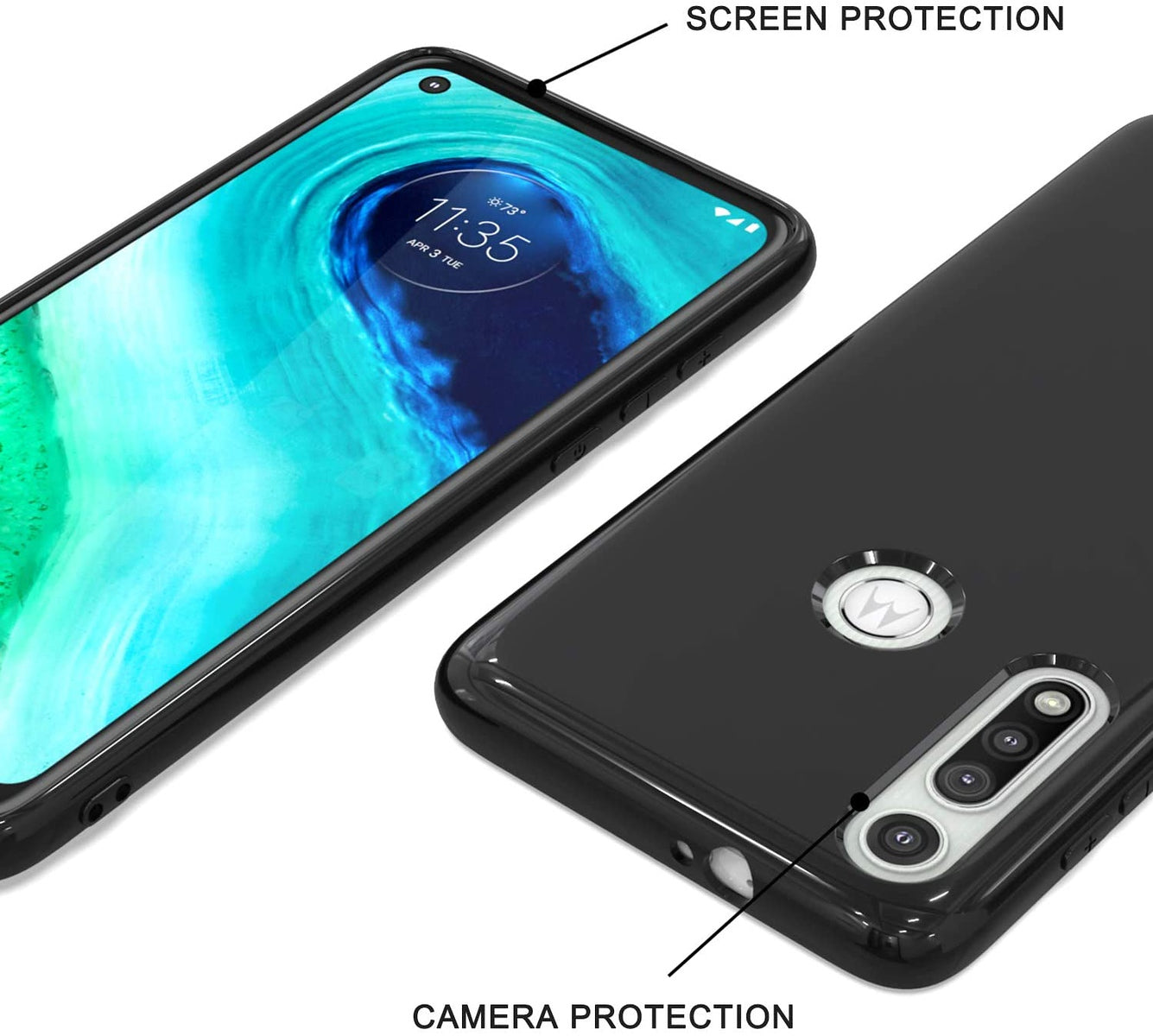 For Apple iPhone 15 Pro Max (6.7") Slim Thin Silicone Soft Skin Flexible TPU Gel Rubber Candy Gummy Protective Hybrid Black Phone Case Cover