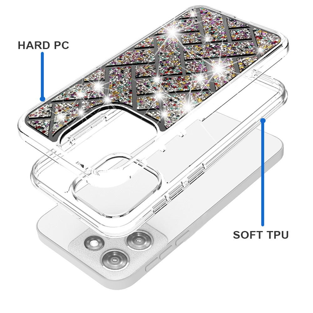 For Apple iPhone 17E /16E Bling Hybrid Shockproof Protective Design Stylish Glitter Finish Durable Grip Protection Case Cover