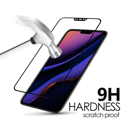 For Apple iPhone 11 Tempered Glass Screen Protector, Black Edge HD Clear, Scratch Resistant, Anti-Fingerprint, Easy Install, 9H Hardness Protector Black