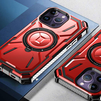 Standard for Apple iPhone 15 Pro Max (6.7") Apple iPhone 15 Pro Max (6.7") MagSafe Compatible Circle Ring Magnetic Kickstand Hybrid Hard TPU Edge Protective Cover