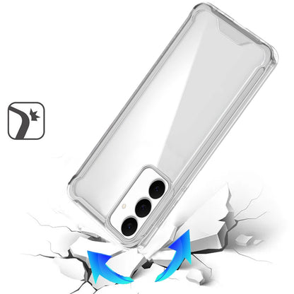 For Samsung Galaxy S25 FE /S25 Fan Edition Clear Colored Shockproof Transparent Hard PC + Rubber TPU Hybrid Bumper Shell Slim Protective Case Cover Clear