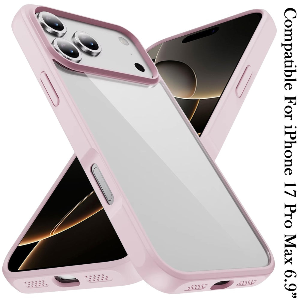 For Apple iPhone 17 Pro Max (6.9") Hybrid Transparent HQ Slim Shockproof Clear Protective Thick 2.0mm TPU Frame Case Cover