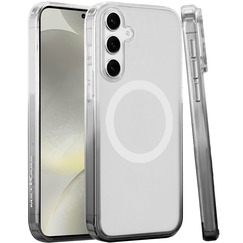 For Apple iPhone 16 Pro Transparent Two Tone Gradiant Magnetic Space [Compatible with Magsafe] Hybrid Shockproof Protective Case Cover Two Tone Smoke