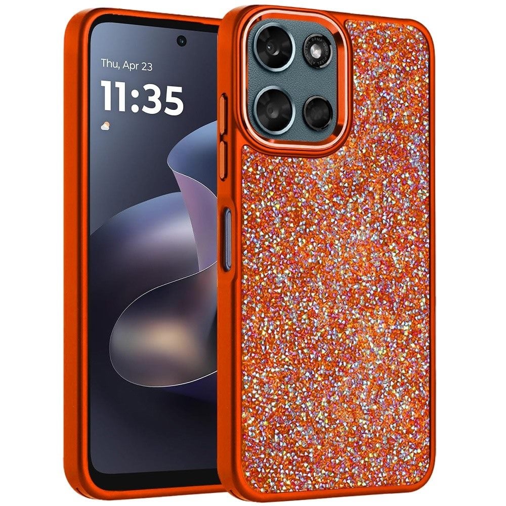Phone Case for Motorola Moto G 5G 2026 / 2025 Crystal Glass Bling Diamond Metallic Edge Shockproof Durable Protective Clear Hybrid Stylish Premium Design Cover