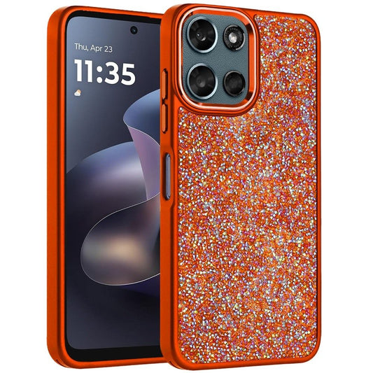Phone Case for Motorola Moto G 5G 2026 / 2025 Crystal Glass Bling Diamond Metallic Edge Shockproof Durable Protective Clear Hybrid Stylish Premium Design Cover