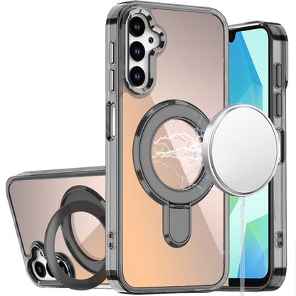 For Samsung Galaxy S26+ / S26 Plus Chrome Hybrid with Rotating Magnetic Circle Ring Stand, Slim Shockproof Hybrid Case Cover