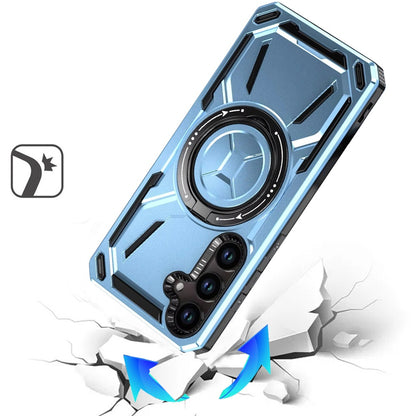 Phone Case for Samsung Galaxy A37 Magnetic Ring Circle Stand Shockproof 360 Rotating Kickstand Hybrid Armor Anti Slip Protective Grip Frame Cover