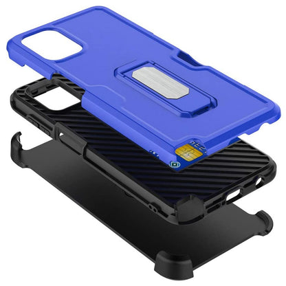 Phone Case Cover for Motorola Moto G Stylus 5G 2026 Hybrid Wallet Case with Invisible ID Card Slot, Kickstand, Holster Belt Clip, Heavy-Duty Protection Cover Blue