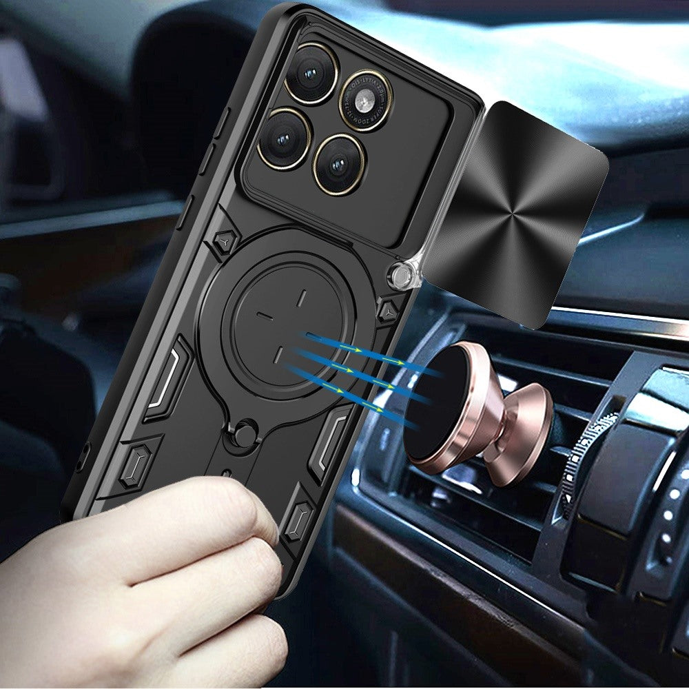Phone Case for Motorola Edge 2026 Magnetic Ring Stand Shockproof Hybrid Full Camera Slide Guard Anti Slip Heavy Duty Protective Armor Cover