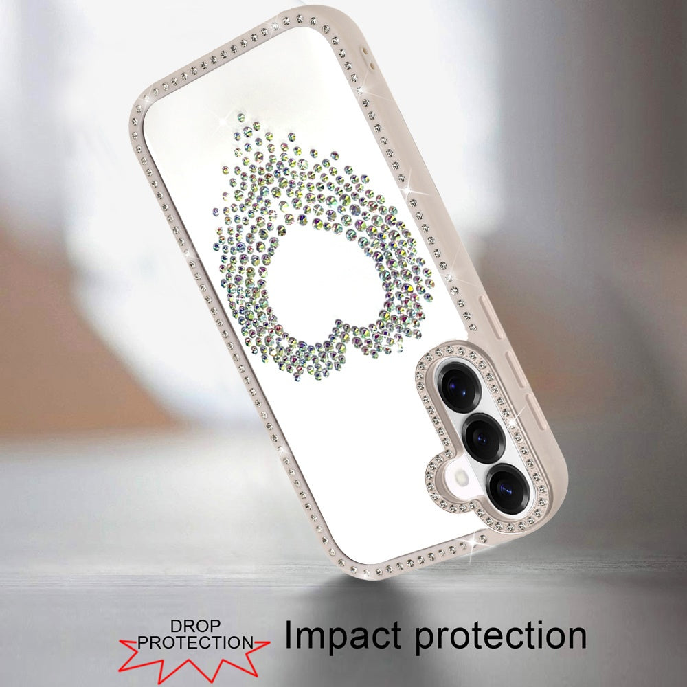Phone Case for Samsung Galaxy S26 FE /S26 Fan Edition Angel Hearts Glitter Shimmer Diamond Edge Sparkle Hybrid Shockproof AntiSlip Grip Fashion Stylish Protective Bumper Cover