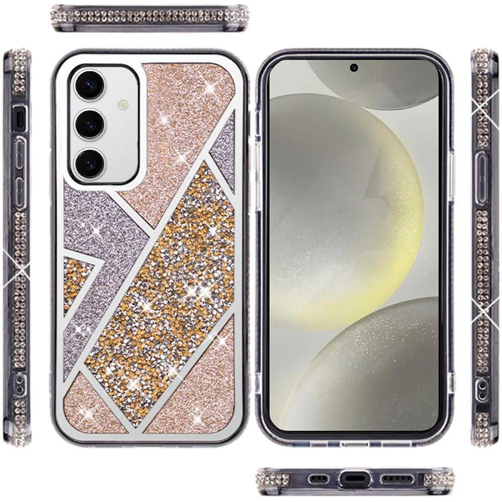 For Samsung Galaxy S25 /S24 Cute Fancy Fashion Glitter Bling Case - Diamond Rhinestone Sparkly Hybrid Rugged TPU Bumper Case Cover