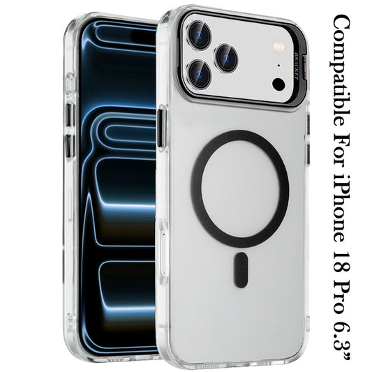 Clear Metallic Camera Stand Magnetic Hybrid TPU Shockproof Grip Camera Protection Kickstand Durable Armor