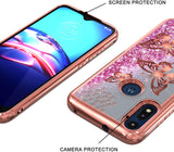For Apple iPhone 15 Pro (6.1") Quicksand Liquid Glitter Bling Flowing Sparkle Fashion Hybrid TPU Chrome Plating Hard Butterfly Phone Case Cover