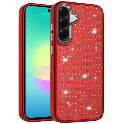 Phone Case for Samsung Galaxy A27 Luxury Diamond Bling Sparkle Chrome Metallic Edge Shockproof Durable Protective Stylish Premium Hybrid Design Cover
