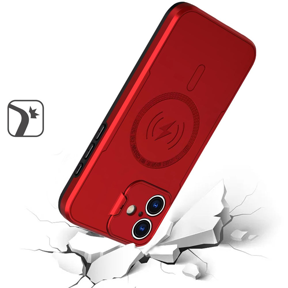 For Apple iPhone 16 Pro (6.3") Foldable Kickstand Camera Protector 2in1 Hybrid MagSafe Compatible Bumper Magnetic Case Cover