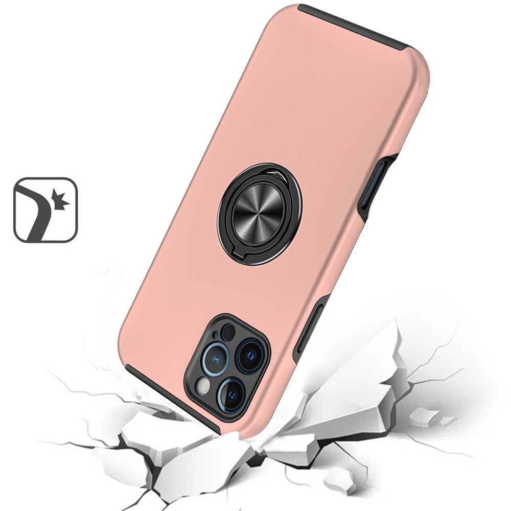 For Samsung Galaxy S25 EDGE Hybrid 360 Degree Rotatable Metal Invisible Ring Stand Holder Slim Fit Magnetic Car Mount Shockproof Case Cover Rose Gold