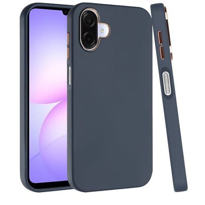 Phone Case Cover for Samsung Galaxy A07 4G Slim Classic Hybrid Around Rubber Gummy Gel Slick Hard PC Silicone TPU Chromed Button Cover
