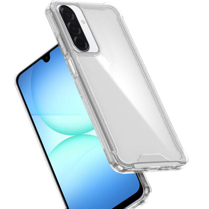 For Samsung Galaxy A17 5G Clear Colored Shockproof Transparent Hard PC + Rubber TPU Hybrid Bumper Shell Slim Protective Case Cover Clear+Clear