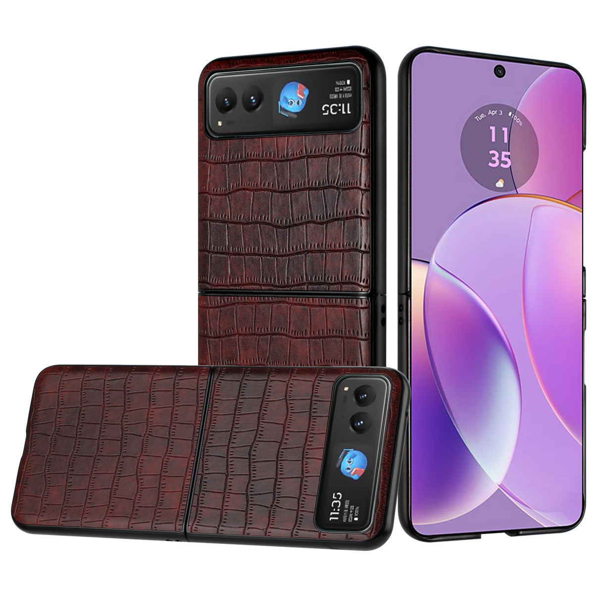For Motorola Razr 2025 PU Vegan Leather Case, Premium Snap-On Hard Shell Cover, Slim Fit Protective Matte Finish Case Cover