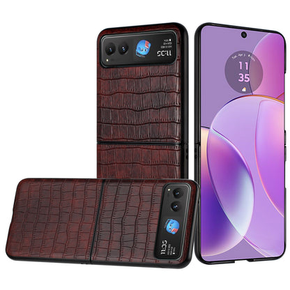 For Motorola Razr 2025 PU Vegan Leather Case, Premium Snap-On Hard Shell Cover, Slim Fit Protective Matte Finish Case Cover