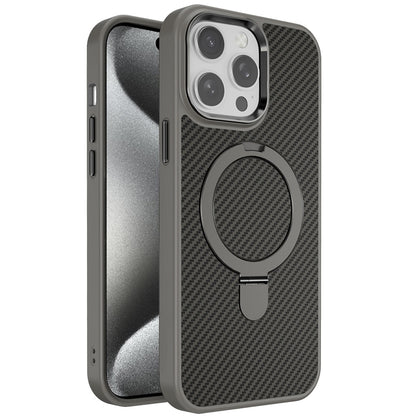 For Apple iPhone 13 Pro Max Hybrid Carbon Fiber Design with MagSafe Compatible [Magnetic Circle], Ring Stand Shockproof Slim TPU Case Cover