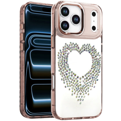 Phone Case for Apple iPhone 18 Pro Angel Hearts Bling Shimmer Colorful Glitter Chrome Edge Shockproof Stylish Hybrid Design Cover