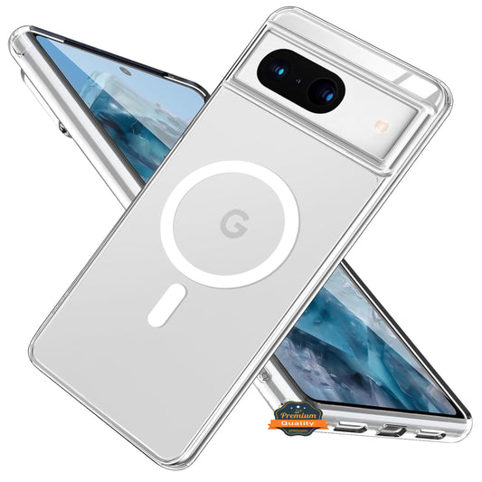 For Google Pixel 9A Hybrid Clear Case Compatible with MagSafe Shockproof Protective Transparent Back, Slim Fit, Wireless Charging Ready Case Cover Clear