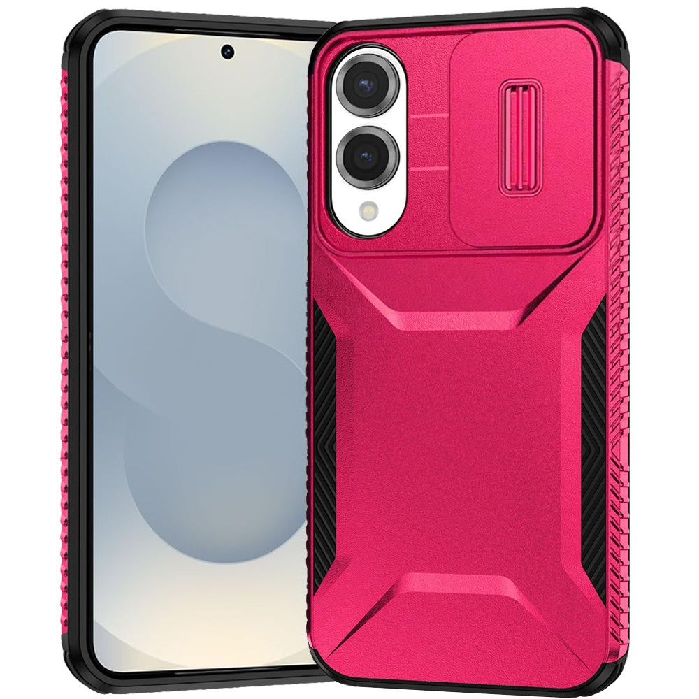 For Samsung Galaxy S25 EDGE Slim Fit Shockproof Hybrid with Slide Camera Window Covering, Rugged Tpu Silicone Hard PC Bumper Case Cover