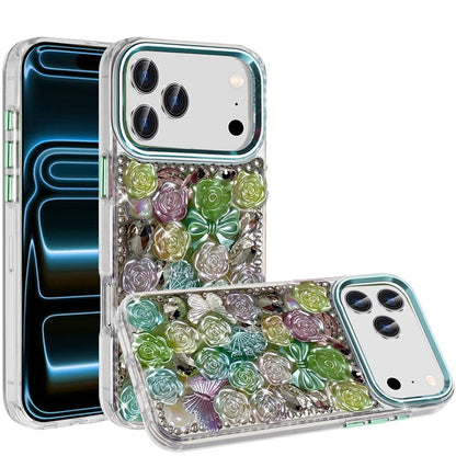 Phone Case for Apple iPhone 18 Pro Max 3D Flower Bling Rhinestone Glitter Cute Stylish Shockproof Protective Decorative Luxury Grip Stones Ornaments Cover