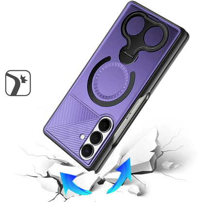 Phone Case for Samsung Galaxy Z Fold 8 Ultra Magnetic 2 Ring Stand Car Mount Friendly Shockproof Rugged Grip Armor Dual Ring Kickstand Heavy Duty Hybrid Cover