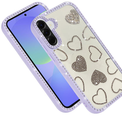 For Samsung Galaxy A37 Spread Love Glitter Shimmer Bling Diamond Edge Hybrid Drop Protection Shockproof Design Case Cover