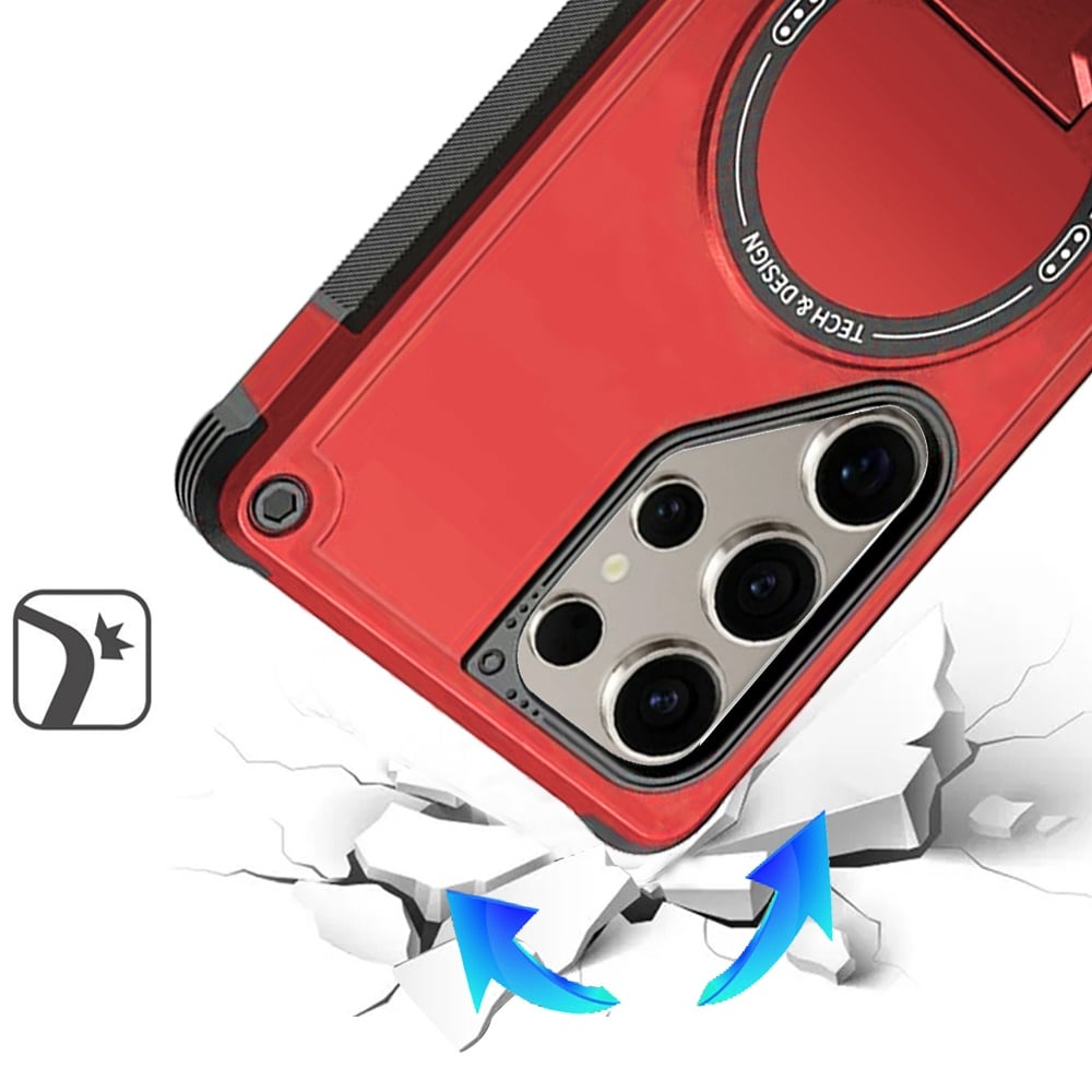 Magnetic Kickstand Rugged Shockproof Armor Grip Anti Slip Heavy Duty Protective Matte Stand Hybrid