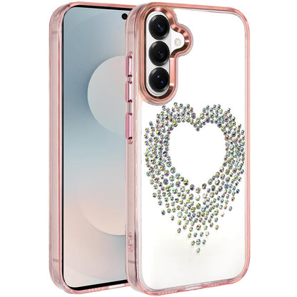 For Samsung Galaxy S26 Ultra Angel Hearts Bling Glitter Diamond Hybrid TPU Cover, Colorful Frame Shockproof Protective Back Case Cover