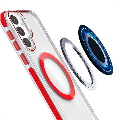 For Samsung Galaxy S22 Ultra Hybrid Clear Invisible Camera Bracket Stand [With Magsafe Magnetic Circle] Shockproof Color Frame Case Cover