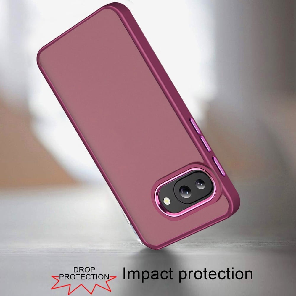 Phone Case for Google Pixel 10A Transparent Thick Acrylic Hybrid Metal Buttons Shockproof Rubber TPU Slim Durable Grip Protective Cover