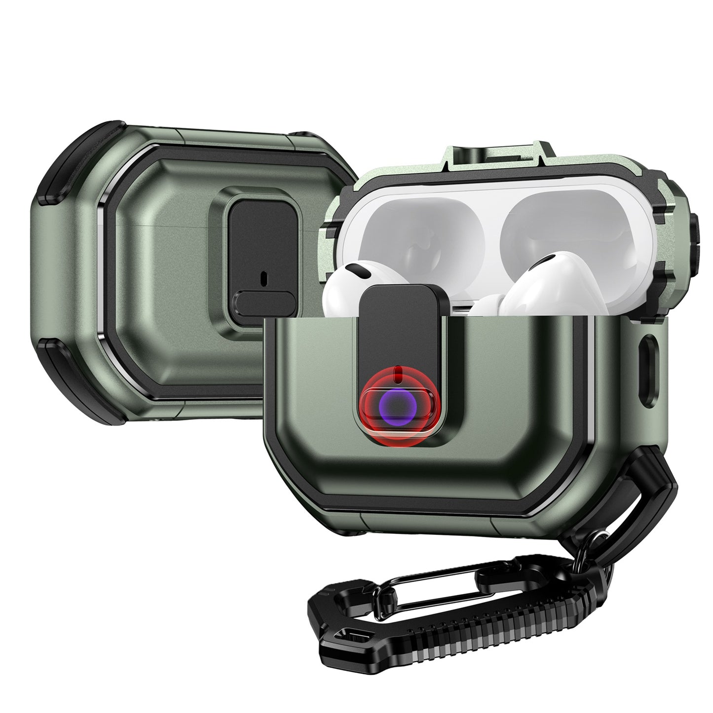 AirPods Case for Apple Airpods Pro 3 Switch Button Shockproof Hybrid Scratch Resistant Dust Proof Wireless Charging Compatible Belt Loop Cover