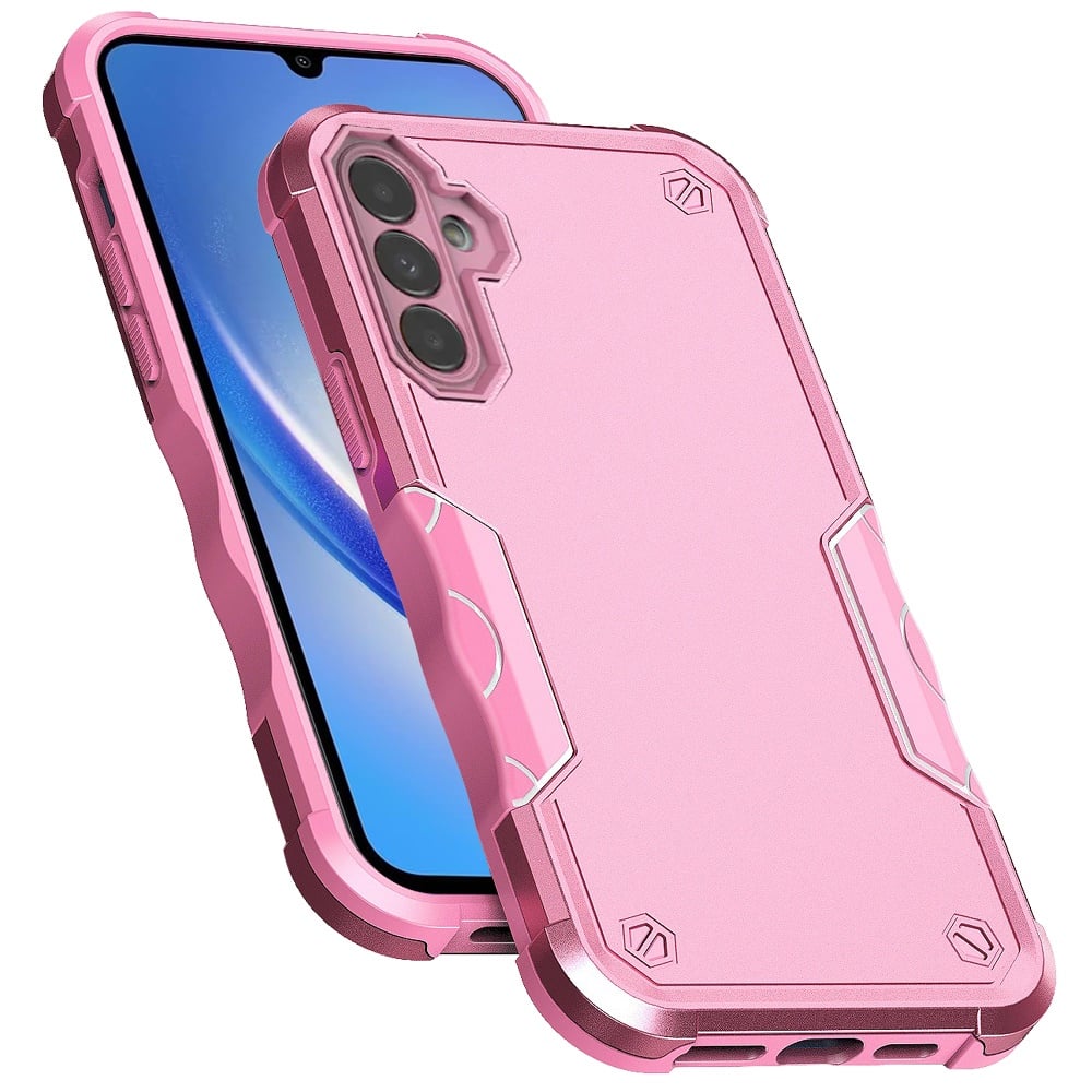 Phone Case for Samsung Galaxy A15 5G Shockproof Rugged Hybrid TPU Anti-Slip Grip Armor Military Grade Drop Resistant Shock-Absorbing Impact Cover Pink