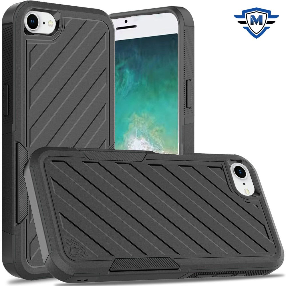 For Apple iPhone 17E /16E Premium Hybrid Rugged lined Shockproof Textured 2-in-1 Non-Slip Hard PC & TPU Non Slip Tough Case Cover