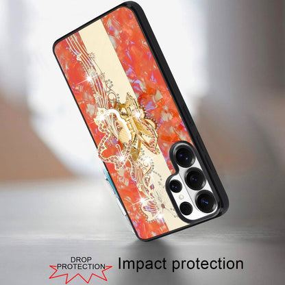 For Samsung Galaxy S26 Ultra Diamonds 3D Butterfly Bling Sparkly Glitter Ornaments Engraving Hybrid with Stand Fashion Case Cover