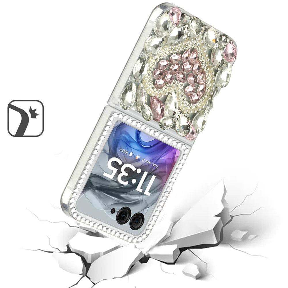 For Motorola Razr 2025 Bling Crystal 3D Full Diamonds Luxury Sparkle Rhinestone Hybrid Protective Case Cover