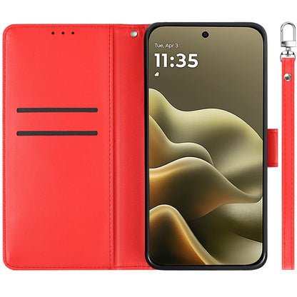 Phone Case for Motorola Edge 2026 Leather Wallet Folio Credit Card Holder with Magnetic Closure Wrist Strap Classic Flip Design Storage Slots Cover