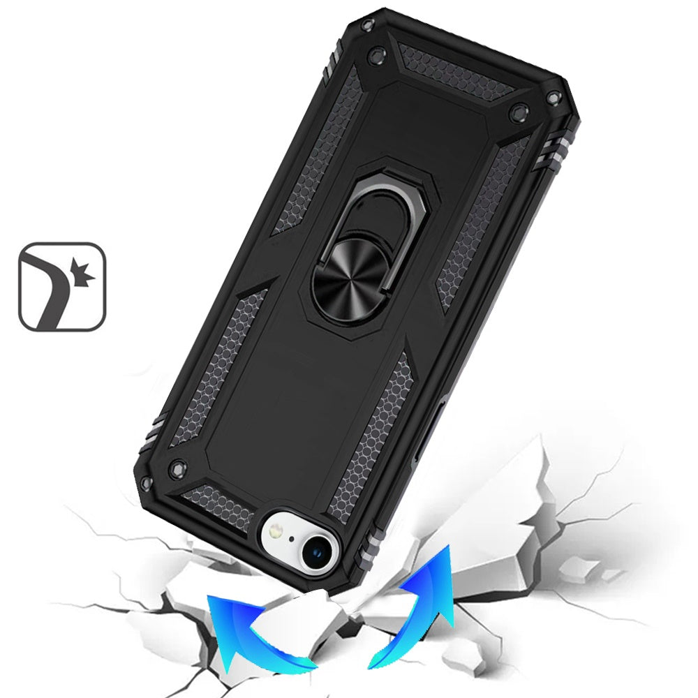 For Apple iPhone 17E /16E Hybrid Shockproof Durable 360 Degree Rotatable Ring Stand Holder Kickstand Fit Magnetic Car Mount Case Cover