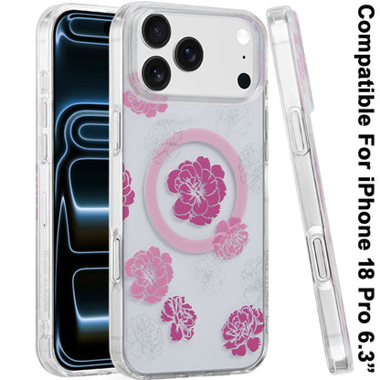 Phone Case for Apple iPhone 18 Pro/ iPhone 17 Pro Stylish Design Shockproof Magnetic Magsafe Compatible TPU IMD Print Rugged Grip Drop Protection Slim Fashion Cover