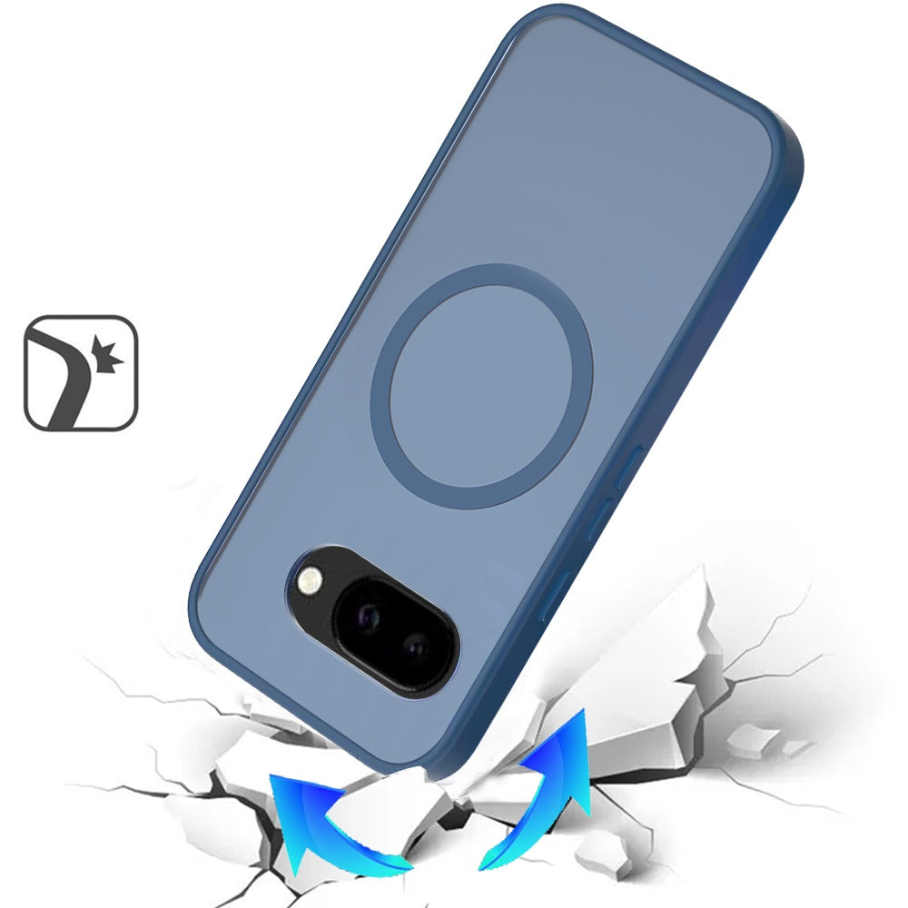 For Google Pixel 9A MagSafe Compatible Case Hybrid Soft TPU Bumper Hard Translucent Matte Back Slim Shockproof Case Cover
