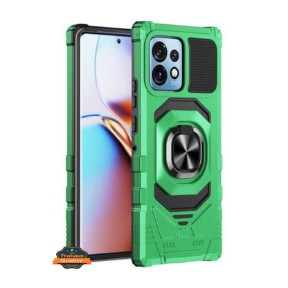For Motorola Moto G 5G 2025 Hybrid Magnetic Car Mount Ring Kickstand Stand Holder Full-Body Armor Protective [Military Grade] Case Cover