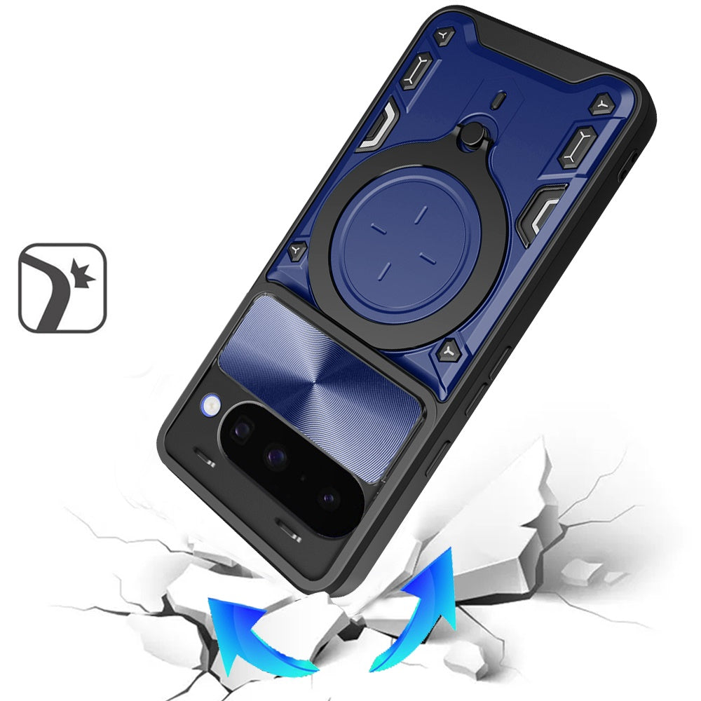 Phone Case for Google Pixel 11 / 11 Pro Magnetic Ring Stand Shockproof Hybrid Full Camera Slide Guard Anti Slip Heavy Duty Protective Armor Cover
