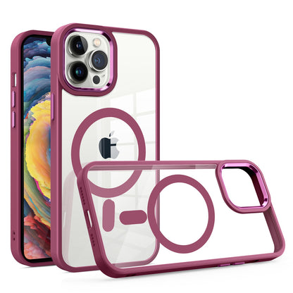 For Apple iPhone 17E /16E MagSafe Compatible Transparent Greatest Clear Acrylic with Color Frame Thick Hybrid TPU Hard Case Cover